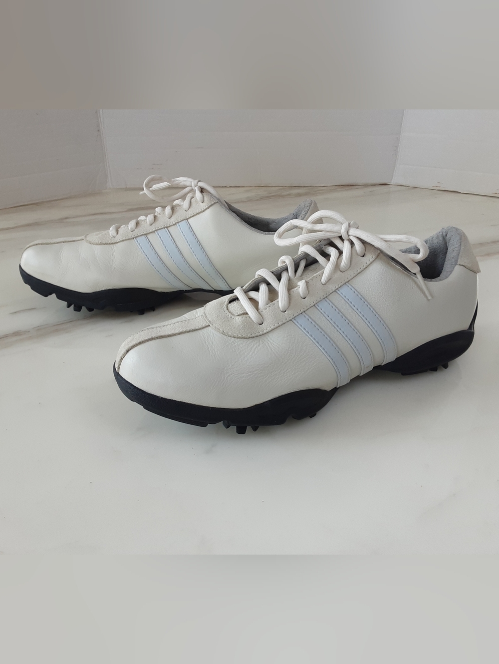 ADIDAS Z-TRAXION Isabelle Driver Soft Spike Blue Stripes Golf Shoes Sz 8.5